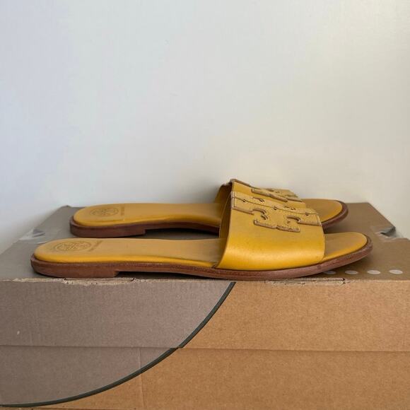 Tory Burch Ines Yellow Leather Women Sandals- SZ 9 - Picture 2 of 11